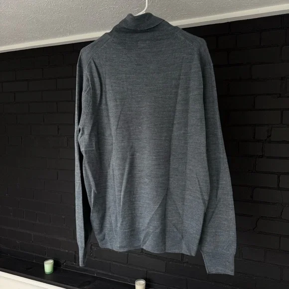 J.Crew men's dark gray turtleneck roll neck sweater, Merino wool, size XL - Picture 2 of 10